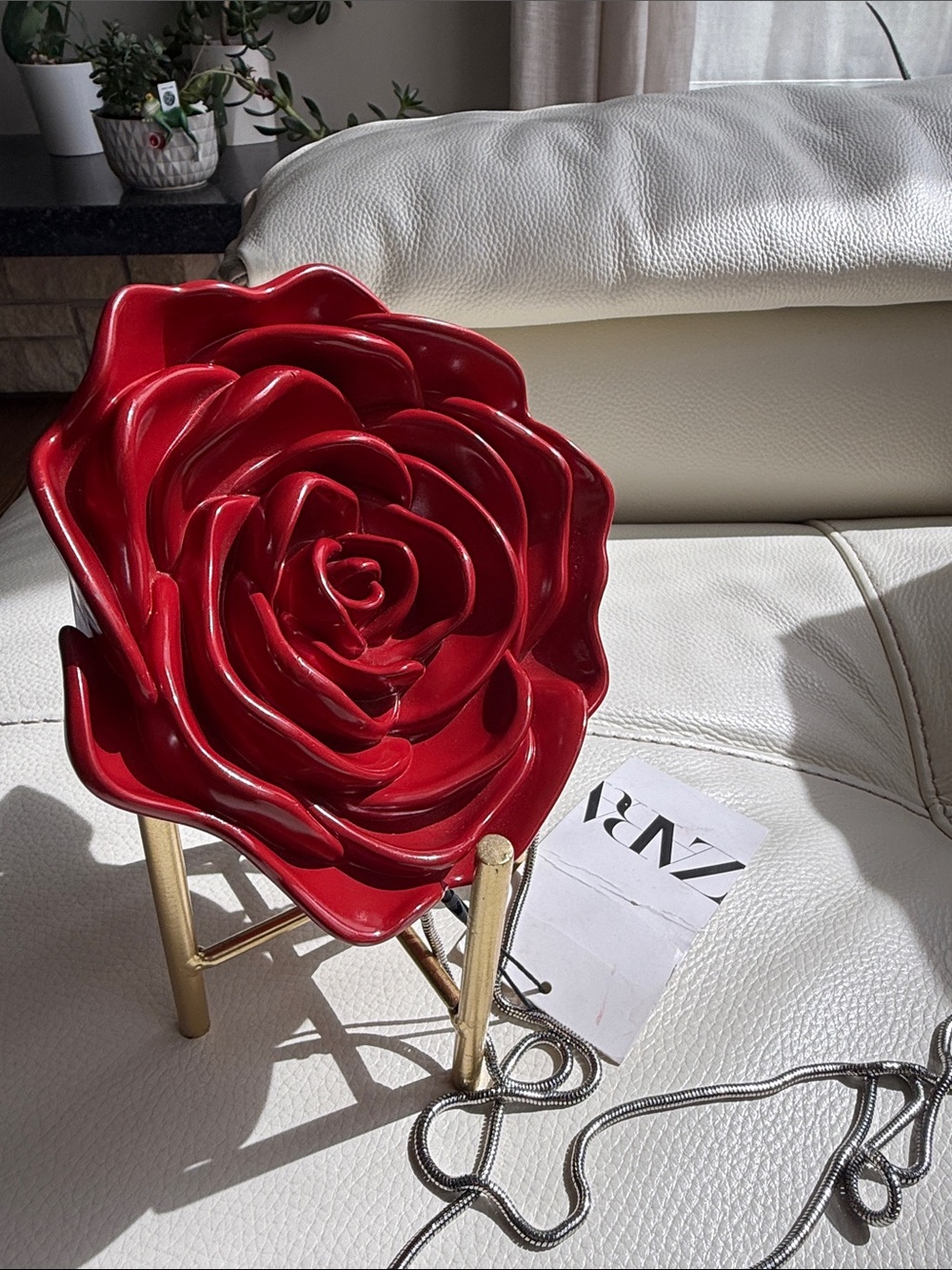 Zara Red Rose Crossbody Bag - Women's Floral Evening Purse